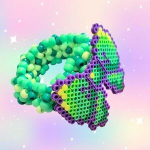 Green Bow Kandi Cuff